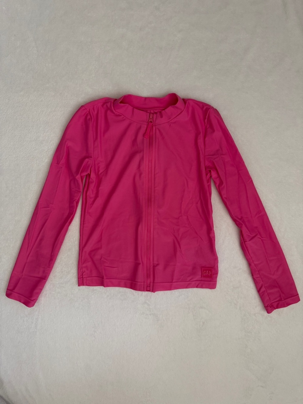 Gap Kids | Zip Front Long Sleeve Rash Guard Swim Jacket Cover Up Bright Pink M/8